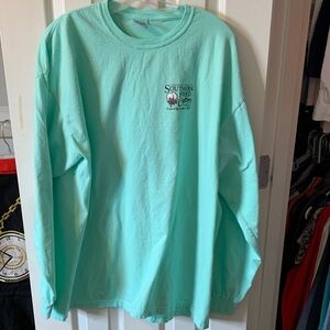 Southern Fried Cotton Mint Green Long Sleeve Tee
